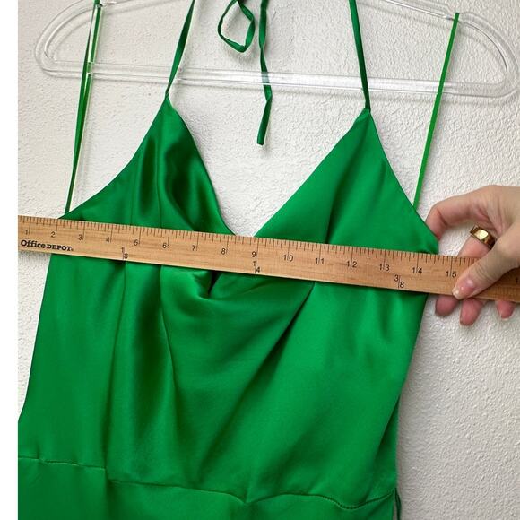 NWT Nicholas Lucinda Green Silk Halter Slip Maxi Dress Women’s US 6 - Picture 5 of 15